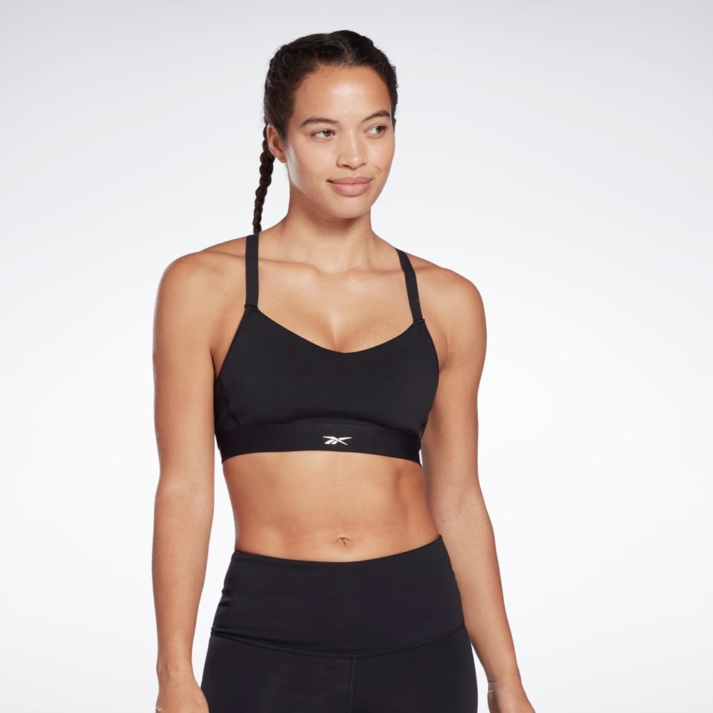 Reebok Reebok Lux Strappy Sports Bra Svarte | MAPYBE-845