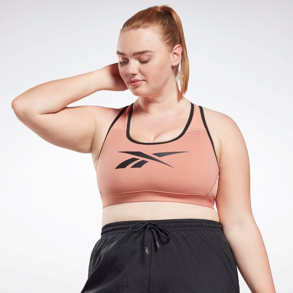 Reebok Reebok Lux Vector Racer Sports Bra (Plus Size) Korall | NJAOHM-145