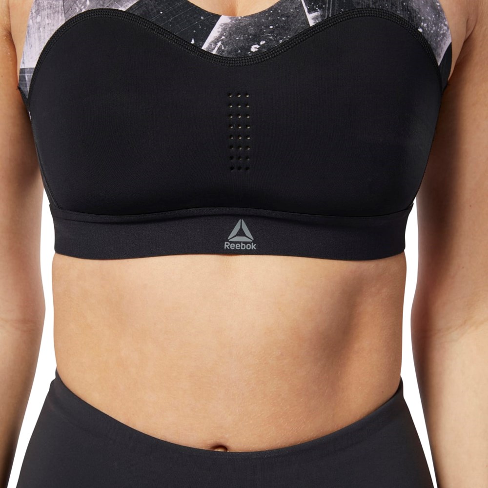 Reebok Reebok PureMove Bra - Shattered Ice Motion Sense ™ Svarte | RTXOQH-459