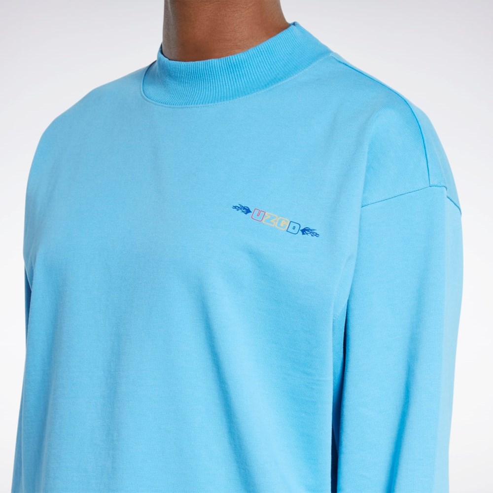 Reebok Reebok by Pyer Moss Long Sleeve Tee Blå | HWRDXO-408