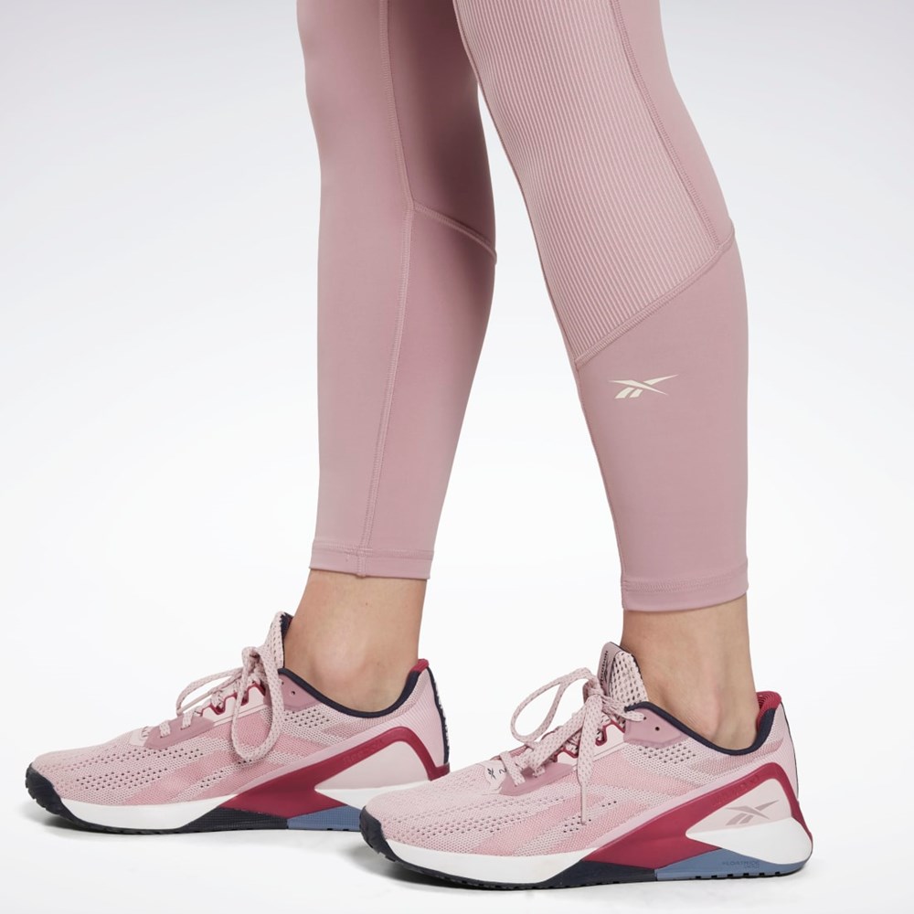 Reebok Rib High-Rise Leggings Infused Lilac | IRHQON-218