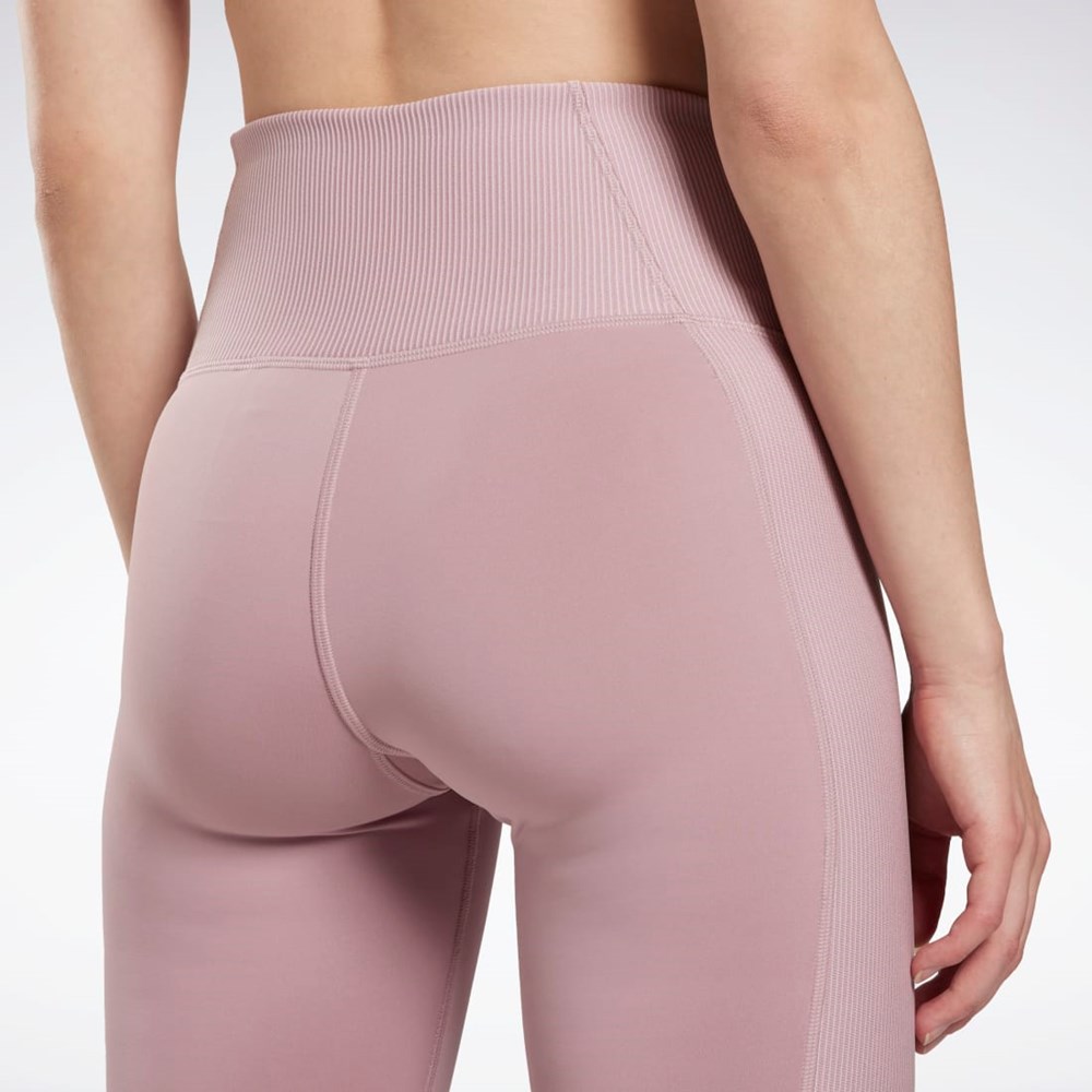 Reebok Rib High-Rise Leggings Infused Lilac | IRHQON-218