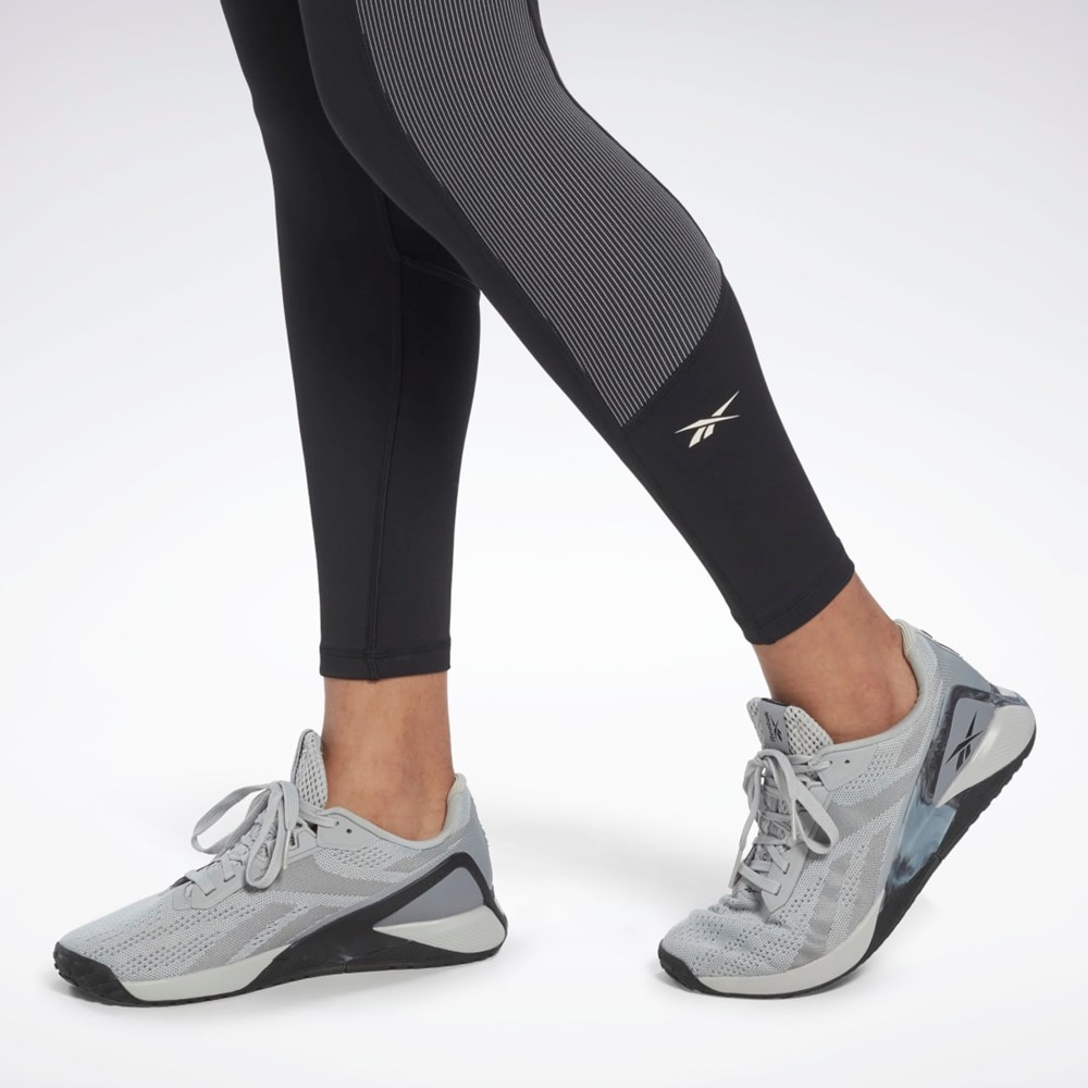 Reebok Rib High-Rise Leggings Svarte | ZEDCWL-126