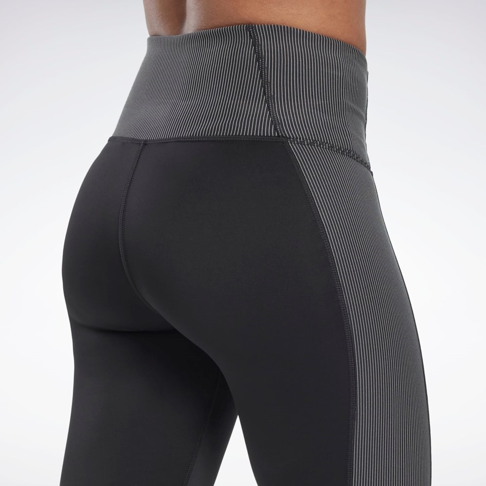 Reebok Rib High-Rise Leggings Svarte | ZEDCWL-126