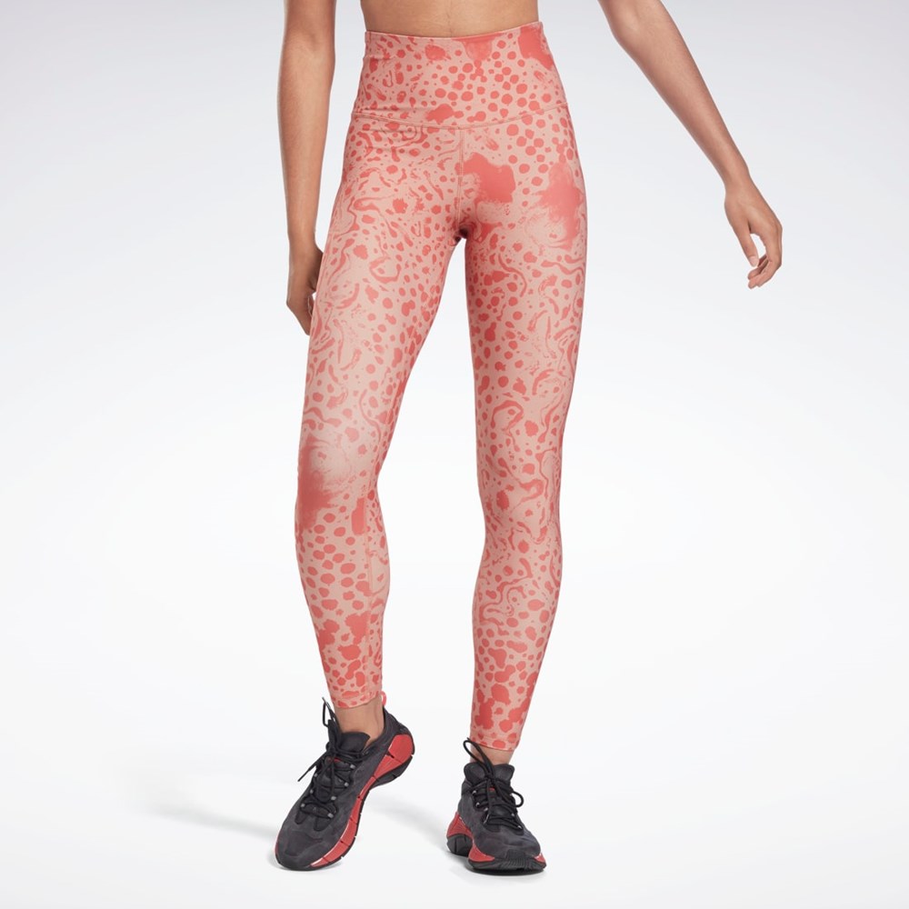 Reebok Studio Lux HR 2.0 Modern Safari Tights Korall | LAFKZR-703