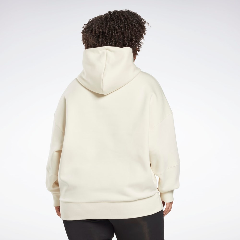 Reebok Studio Recycled Oversize Hoodie (Plus Size) Hvite | DEGLMS-139