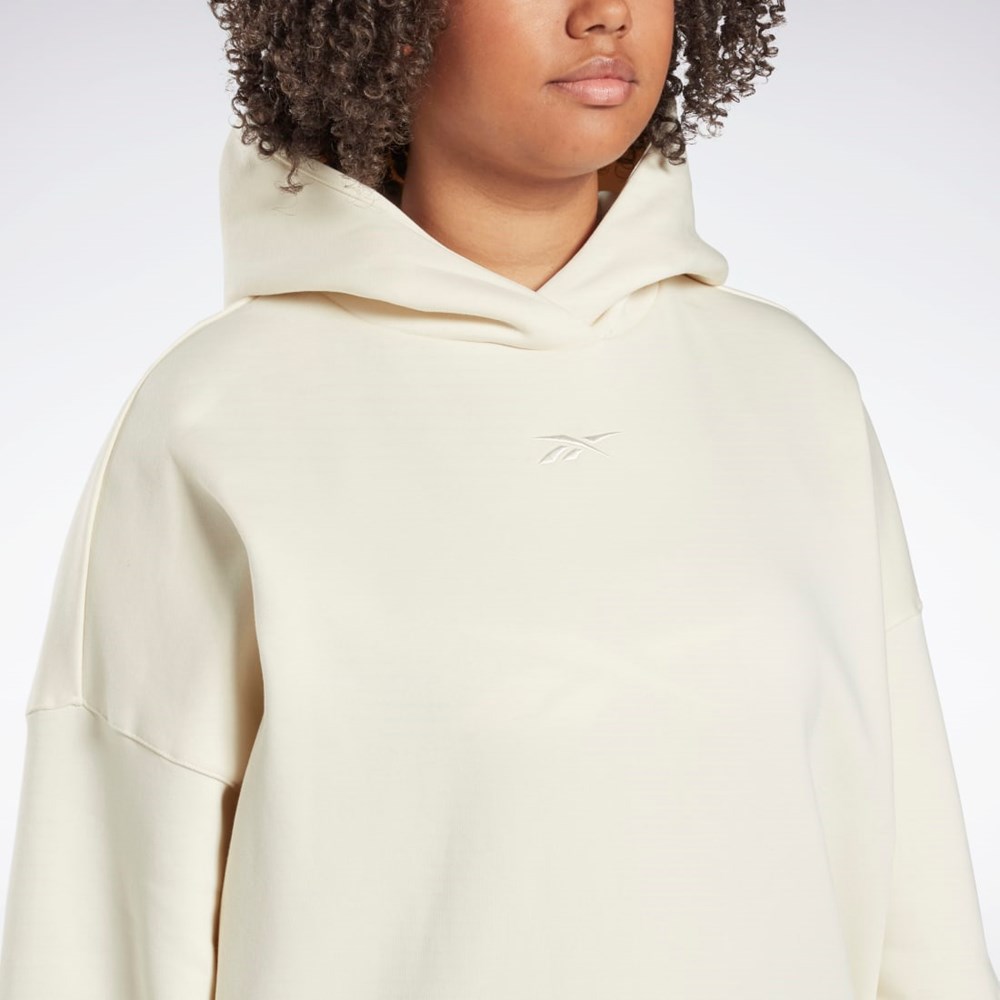 Reebok Studio Recycled Oversize Hoodie (Plus Size) Hvite | DEGLMS-139