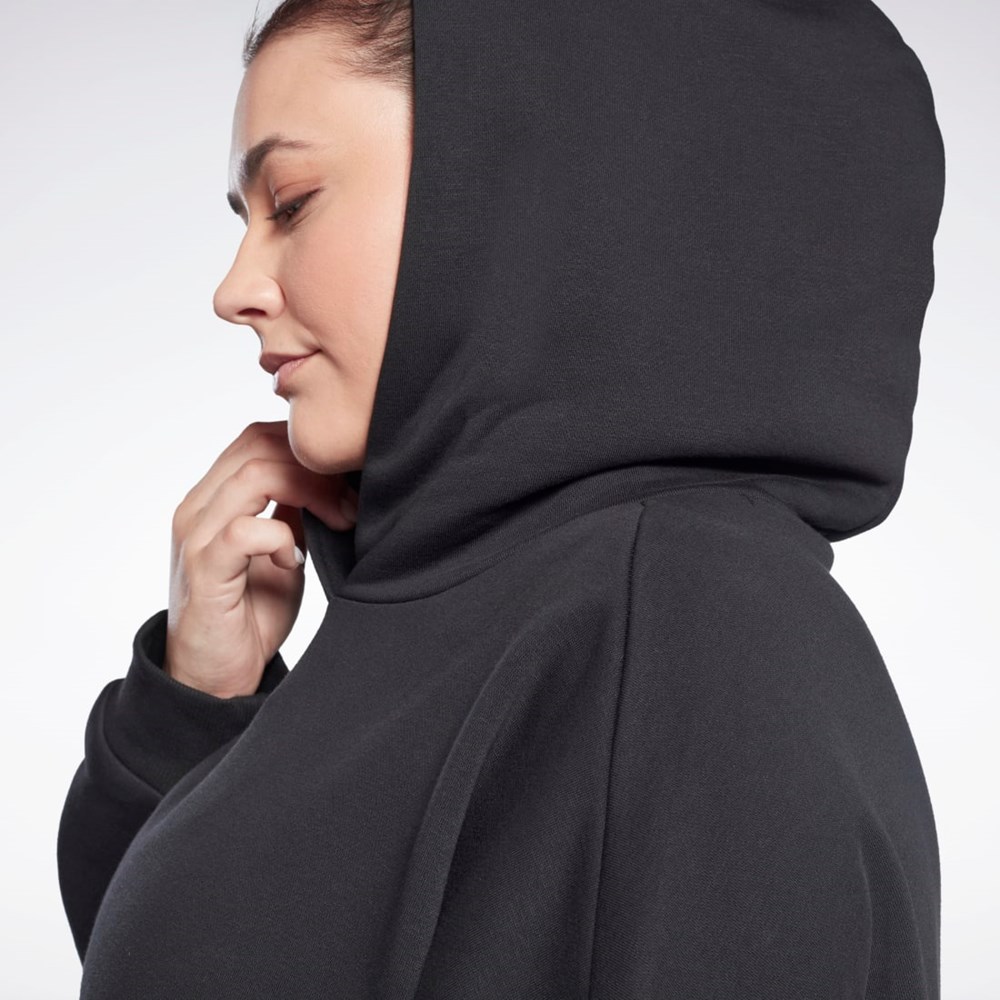 Reebok Studio Recycled Oversize Hoodie (Plus Size) Svarte | GHDSIL-729