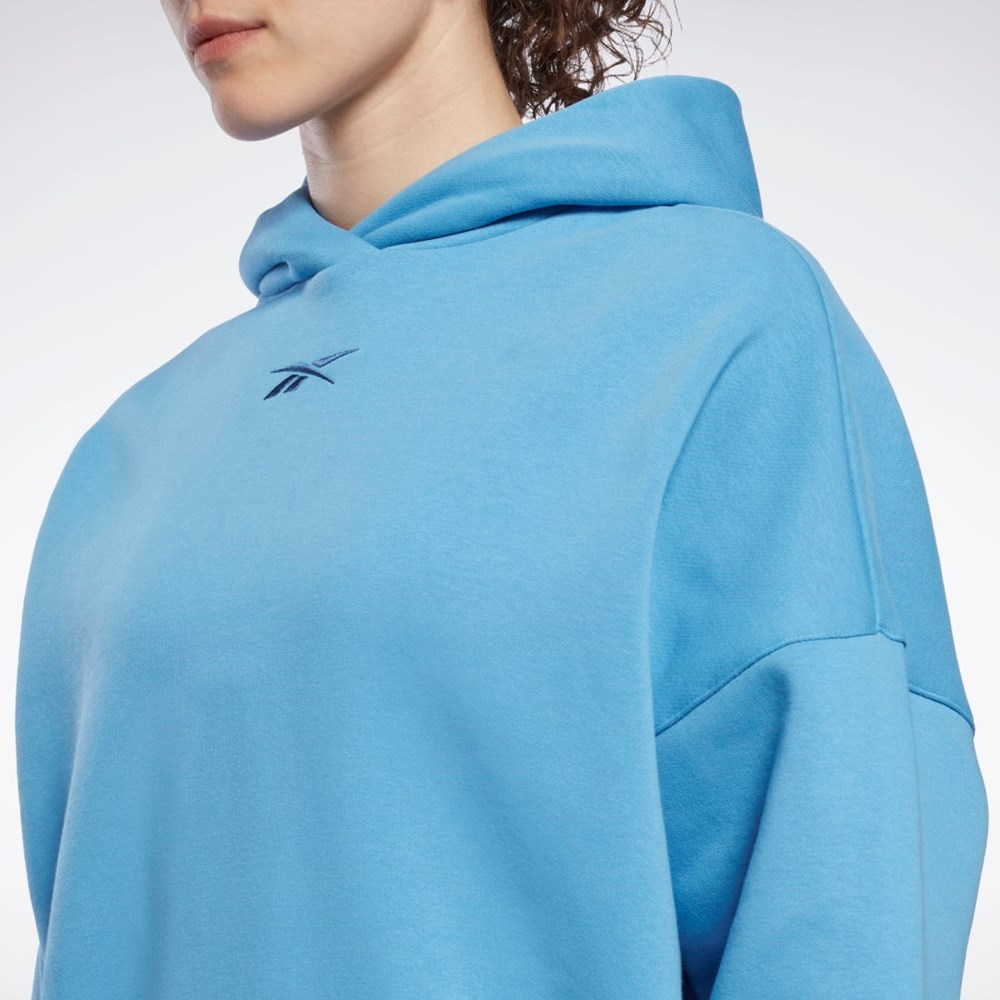 Reebok Studio Recycled Oversize Hoodie Blå | MJDPNE-576