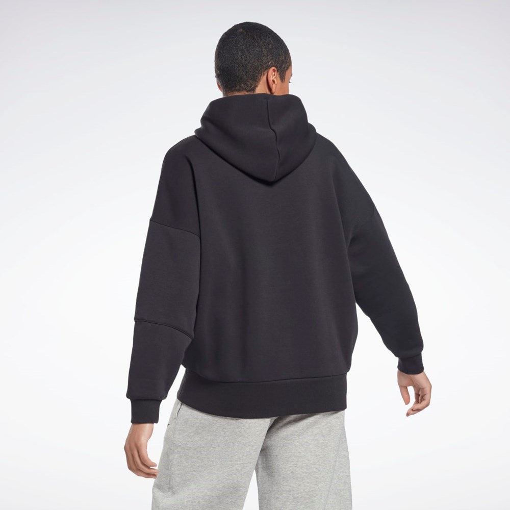 Reebok Studio Recycled Oversize Hoodie Svarte | EUSRKD-729