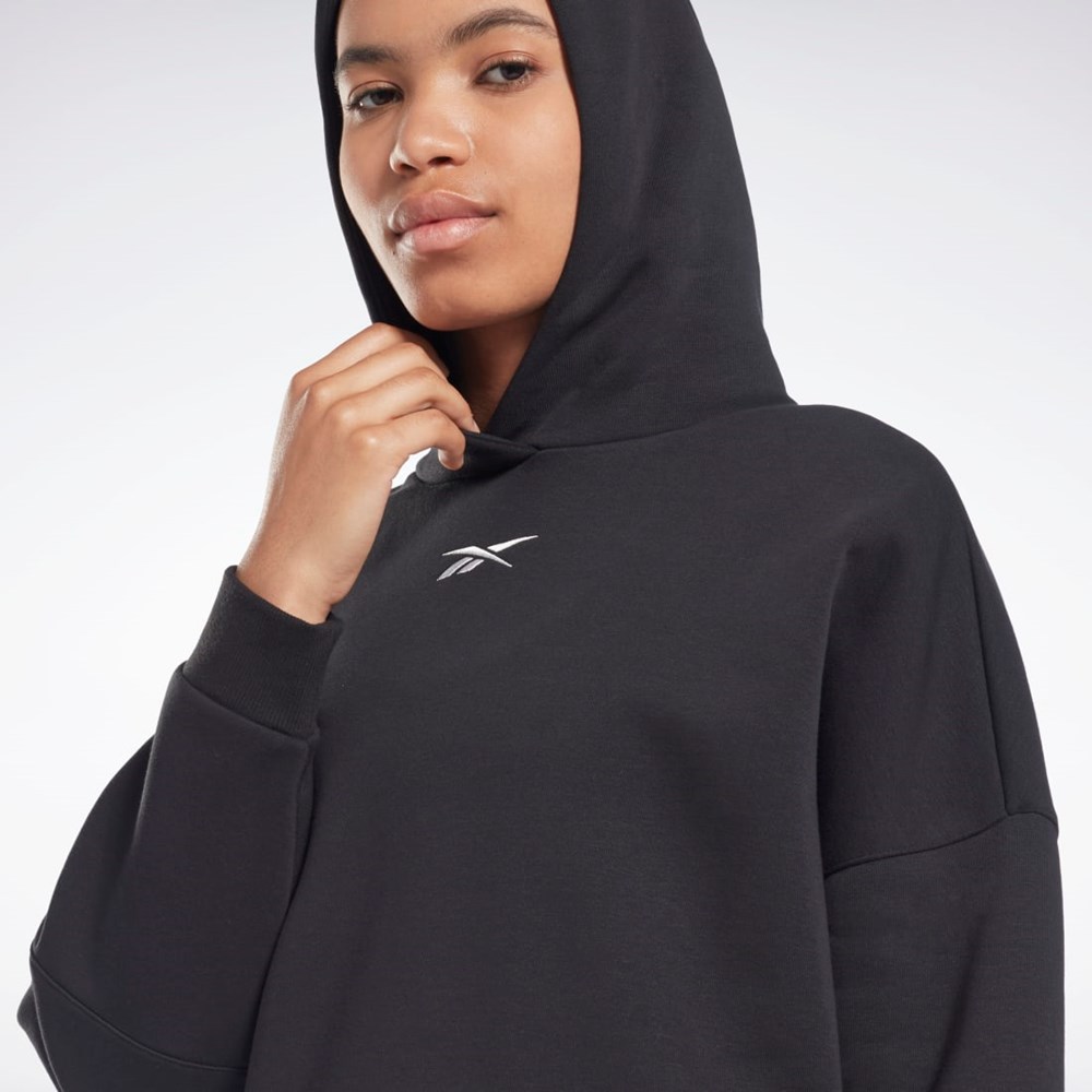 Reebok Studio Recycled Oversize Hoodie Svarte | EUSRKD-729