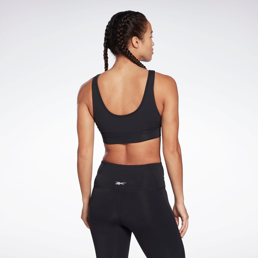 Reebok Studio Reebok Stripped Minimalist Bra Svarte | FXIOMJ-326