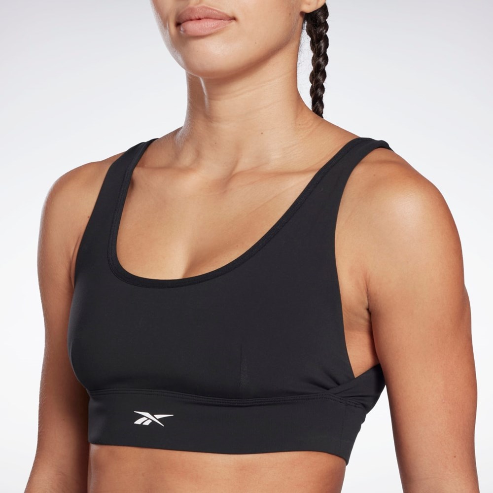 Reebok Studio Reebok Stripped Minimalist Bra Svarte | FXIOMJ-326