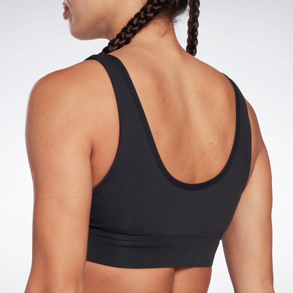 Reebok Studio Reebok Stripped Minimalist Bra Svarte | FXIOMJ-326