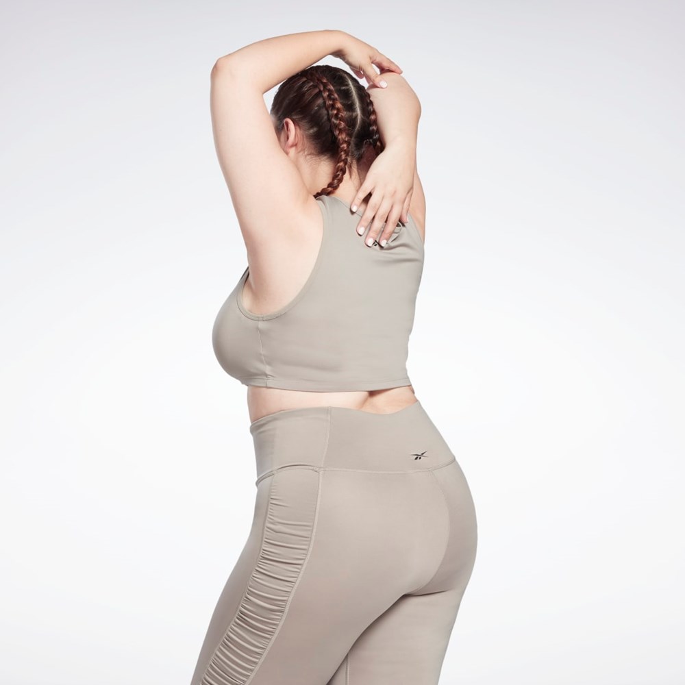 Reebok Studio Ruched Cropped Tank Top (Plus Size) Grå | LMROWB-289