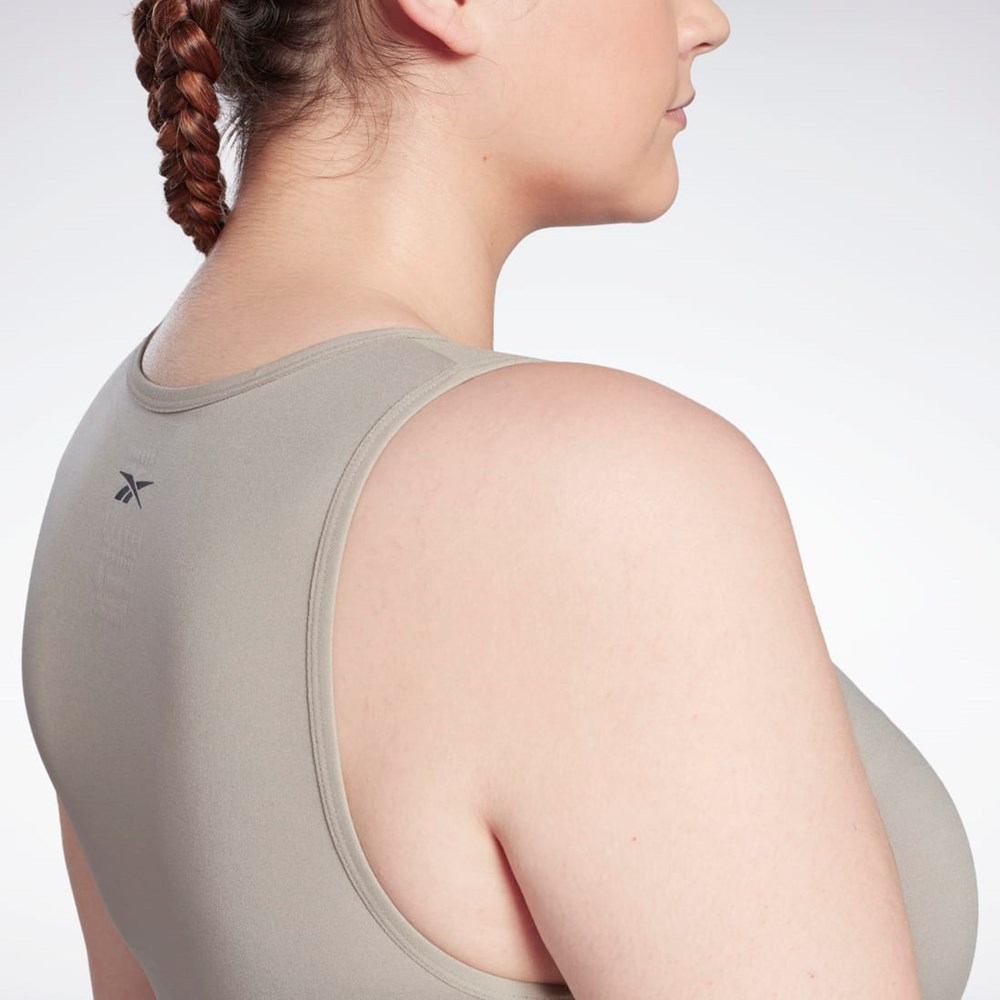 Reebok Studio Ruched Cropped Tank Top (Plus Size) Grå | LMROWB-289