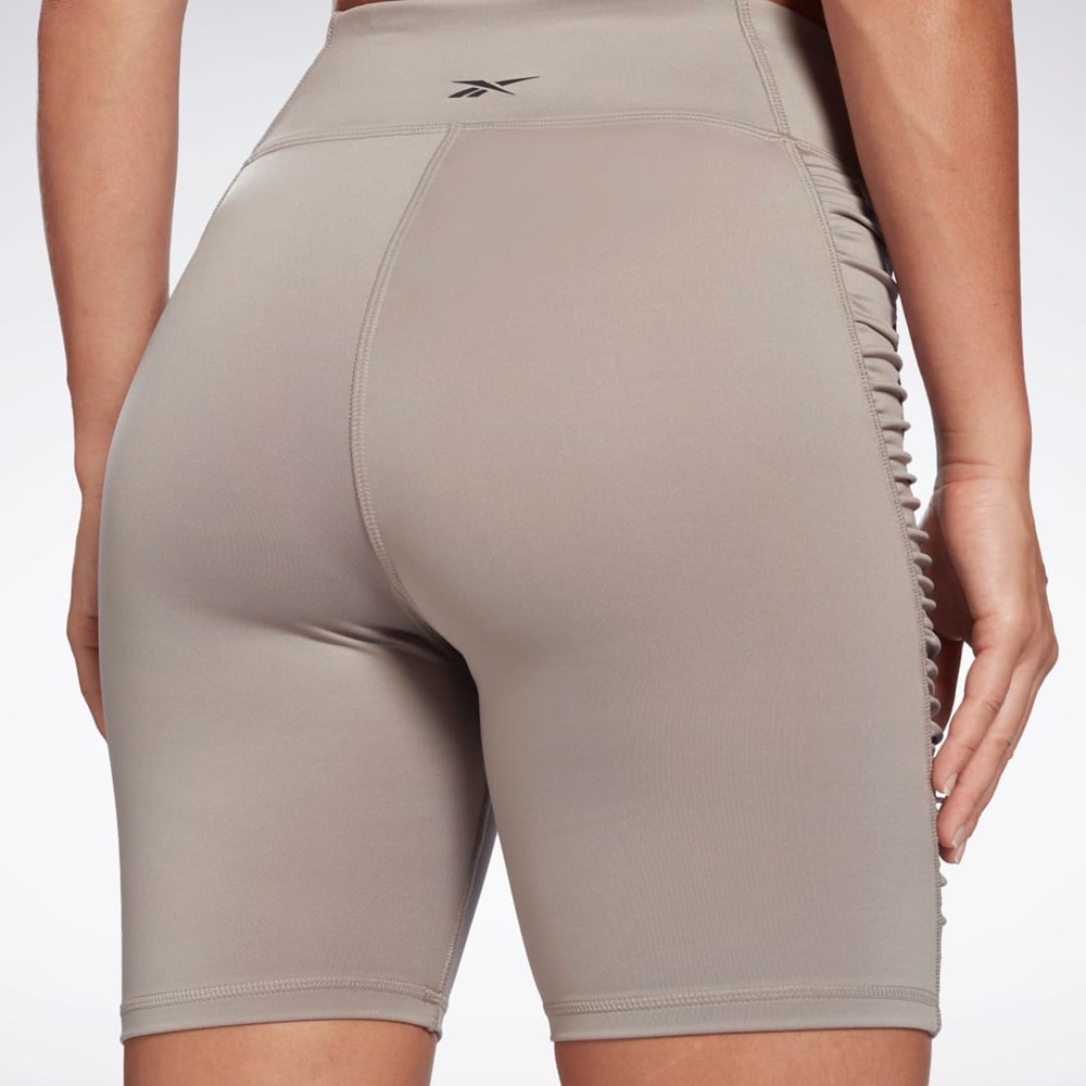 Reebok Studio Ruched High Rise Legging Shorts Grå | JVWXMU-218