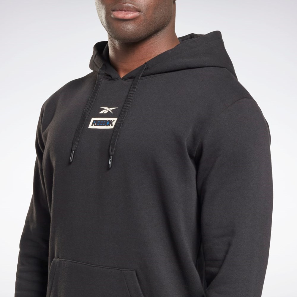 Reebok THERMOWARM+GRAPHENE Bomull Hoodie Svarte | YBIZAK-706