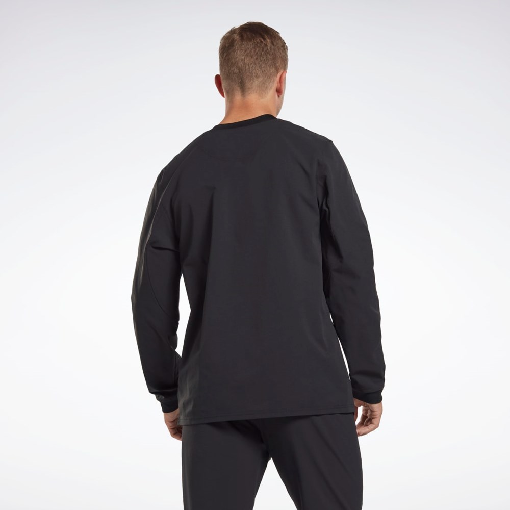 Reebok THERMOWARM+GRAPHENE Long Sleeve Mellomlag T-Shirt Svarte | OZQKLV-496