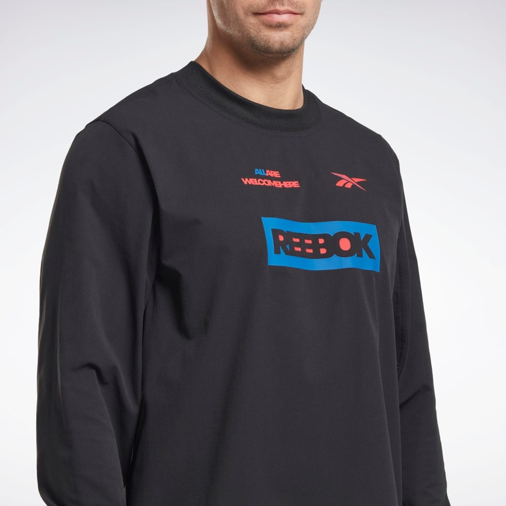 Reebok THERMOWARM+GRAPHENE Long Sleeve Mellomlag T-Shirt Svarte | OZQKLV-496