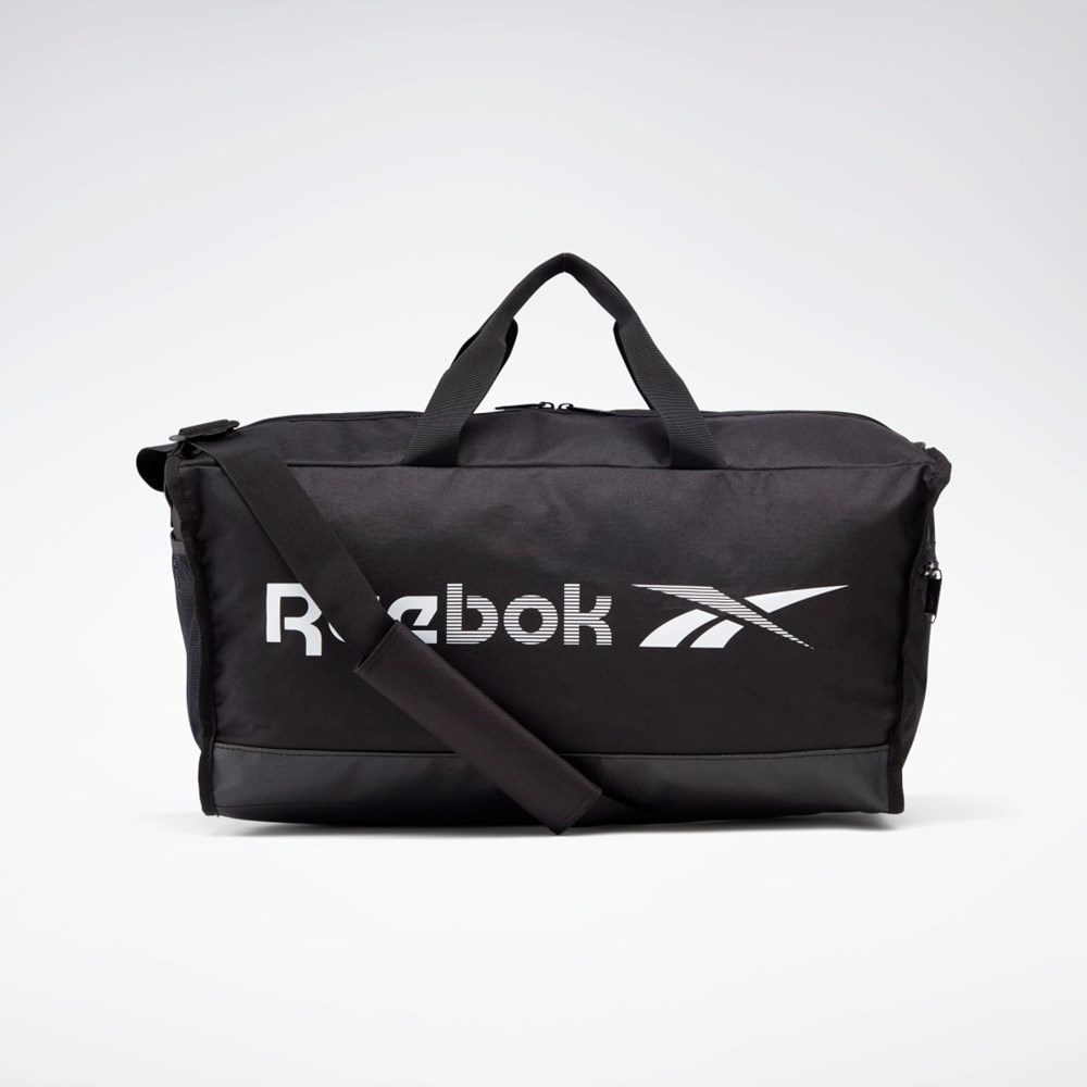 Reebok Trenings Essentials Duffel Bag Medium Svarte Hvite | TUKJYF-381