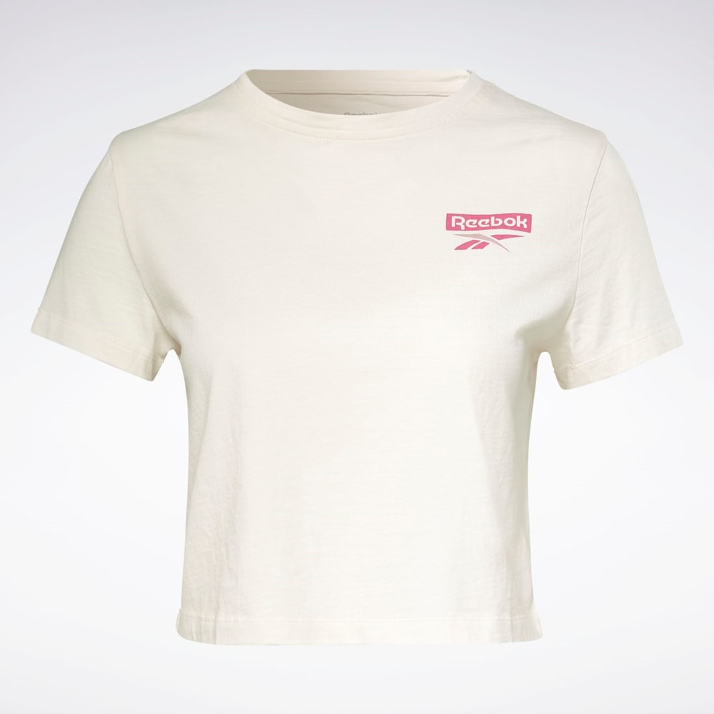 Reebok Trenings Essentials Grafiske T-Shirt Hvite | IMPUSN-503