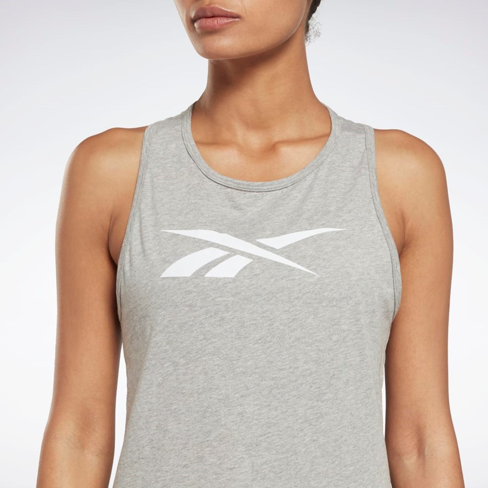 Reebok Trenings Essentials Grafiske Tank Top Grå | XQVJCG-781