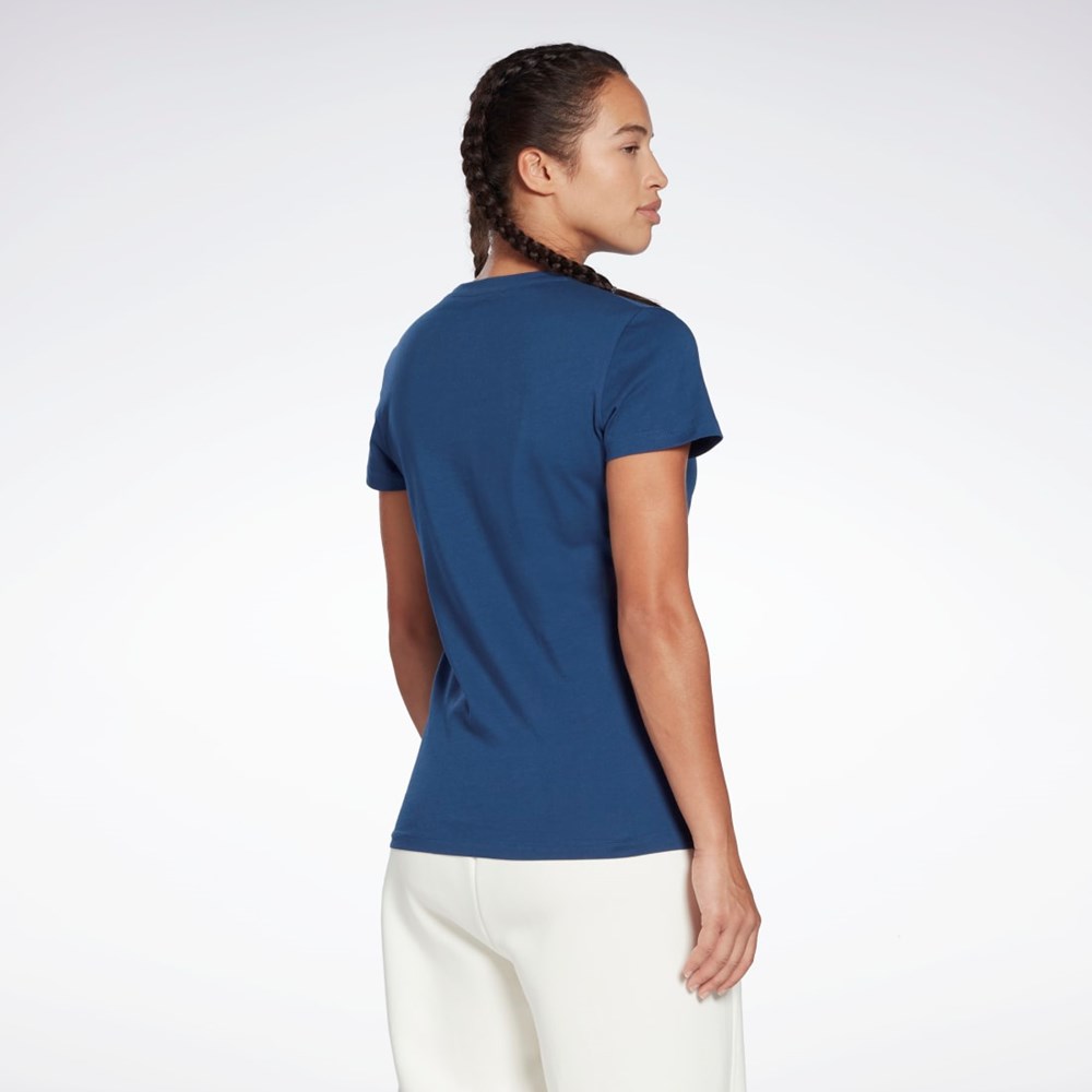 Reebok Trenings Essentials Grafiske Tee Blå | FNOAQV-782