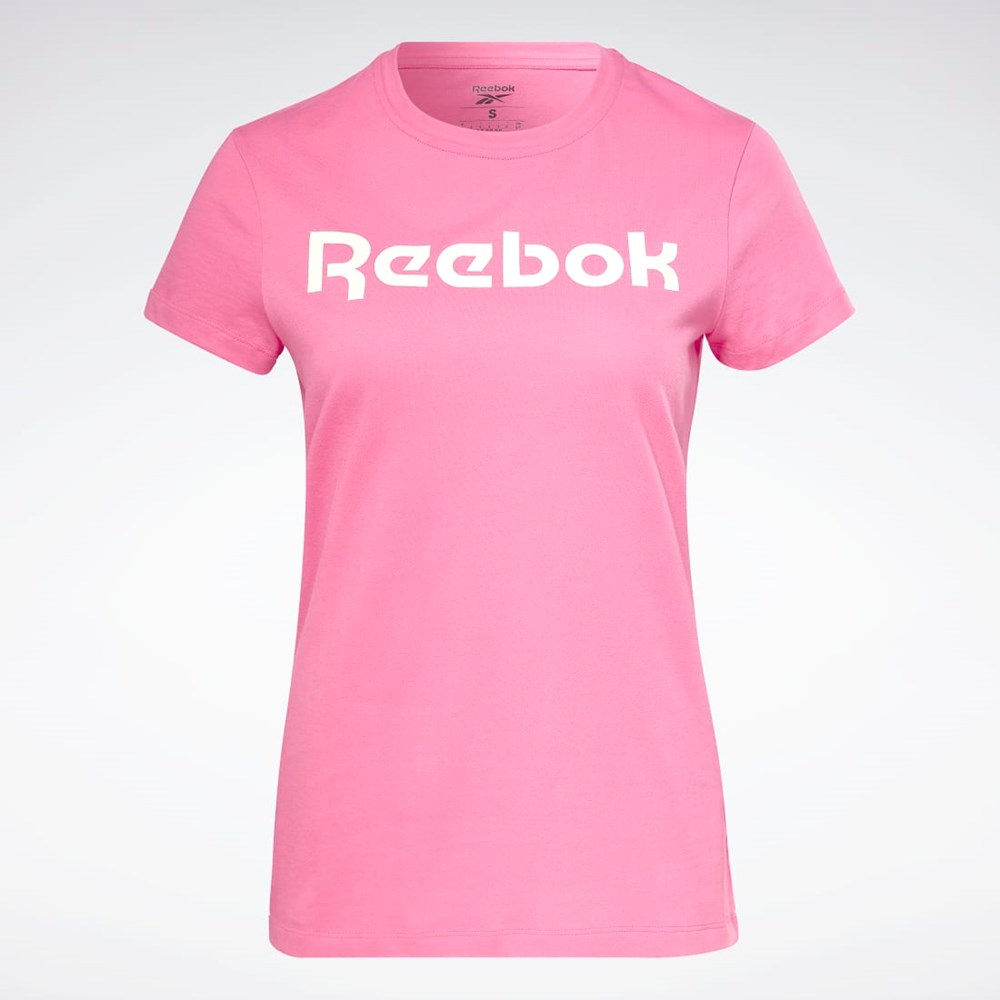 Reebok Trenings Essentials Grafiske Tee Rosa | GAPOWL-892