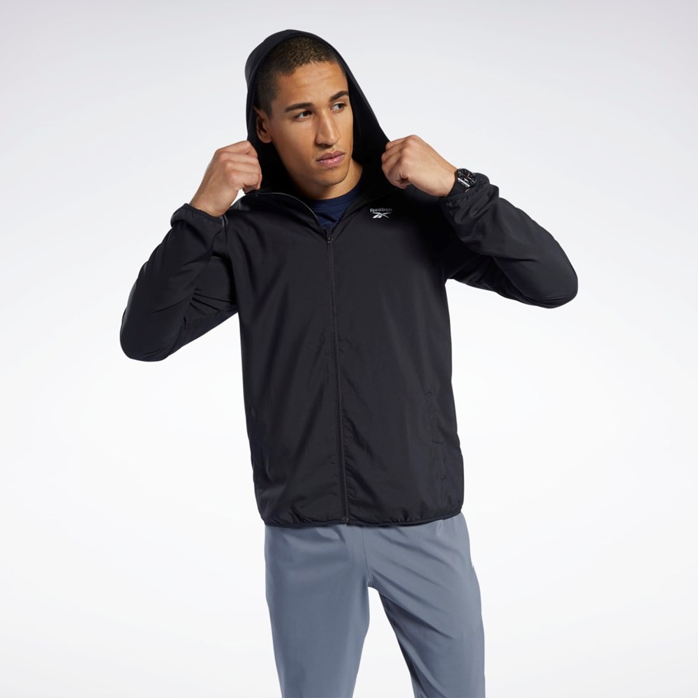 Reebok Trenings Essentials Jacket Svarte | VRICYJ-926