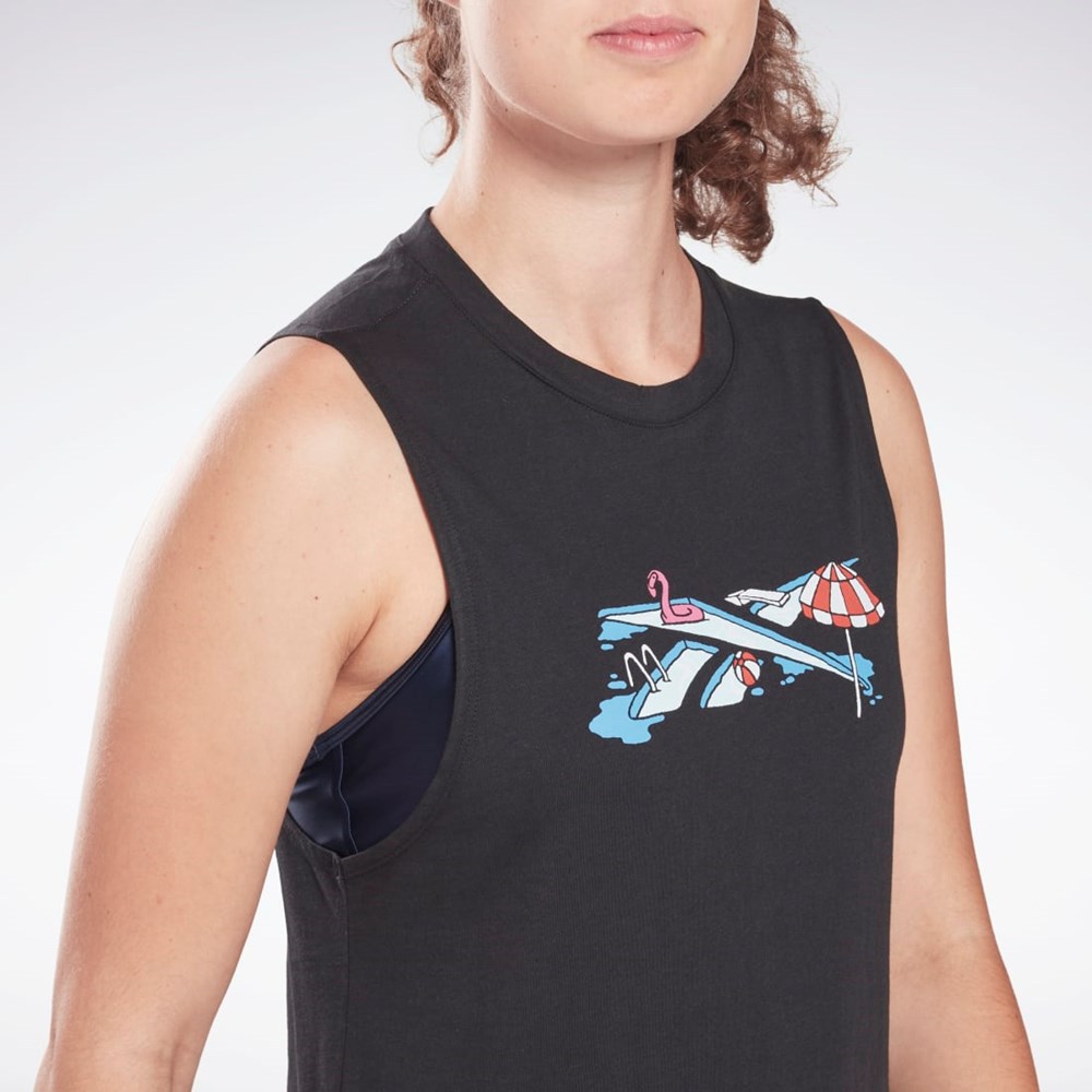 Reebok Trenings Essentials Muscle Tank Top Svarte | TALREW-160