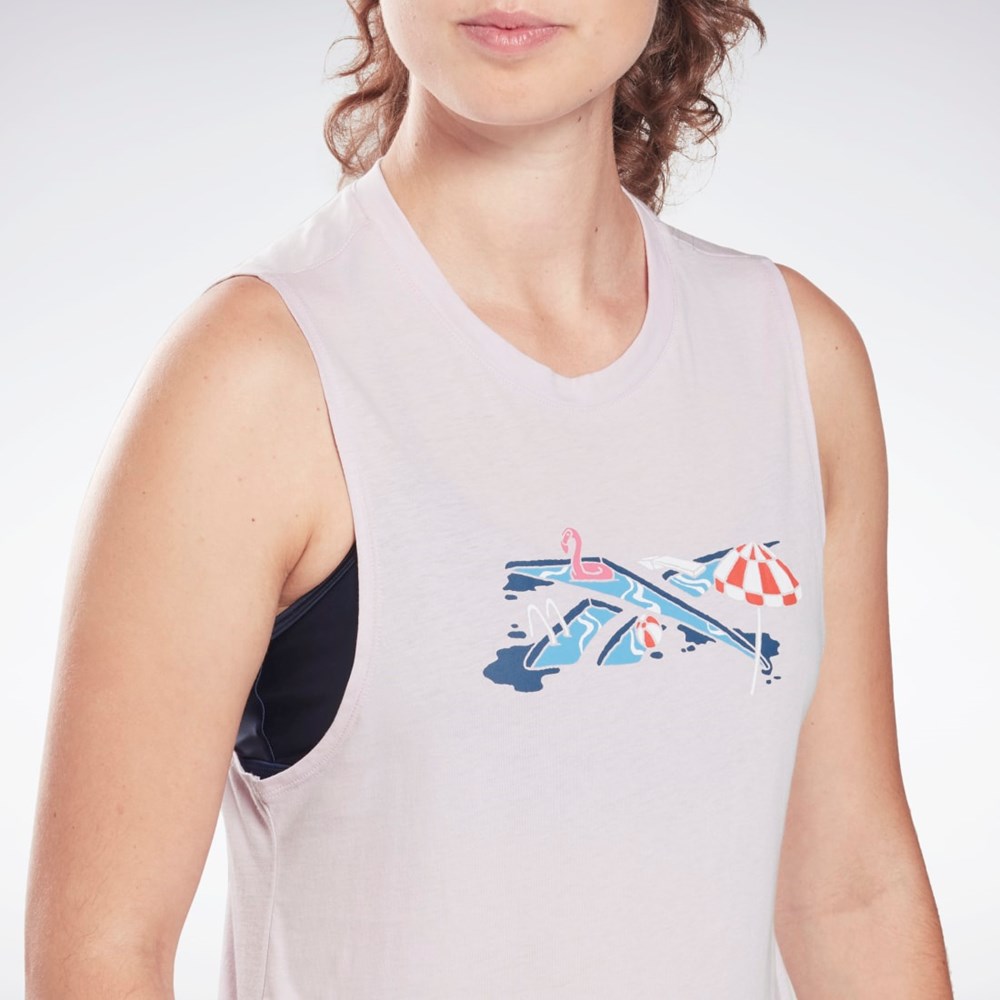 Reebok Trenings Essentials Muscle Tank Top Quartz Glow | VPRASE-976