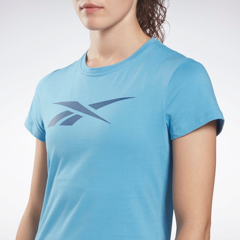 Reebok Trenings Essentials Vector Grafiske Tee Blå | KQARNT-354