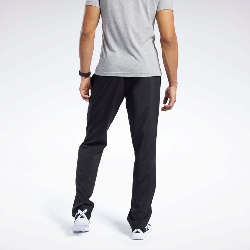 Reebok Trenings Essentials Woven Unlined Pants Svarte | HRFTXD-061