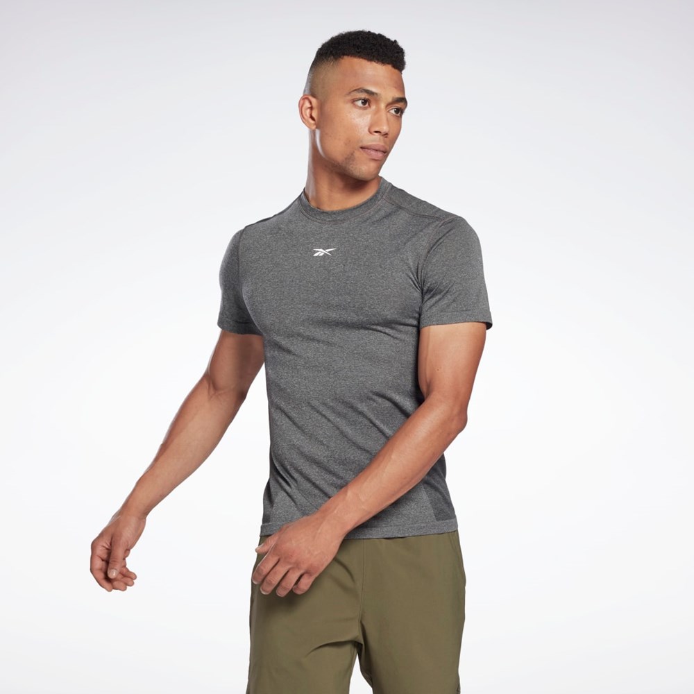 Reebok United By Fitness MyoKnit Seamless T-Shirt Svarte | JKZWVM-103