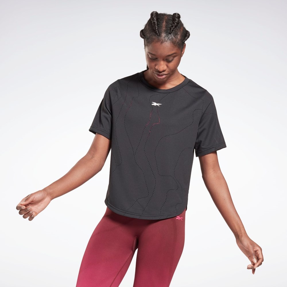 Reebok United By Fitness Perforated T-Shirt Svarte | FXNADZ-274