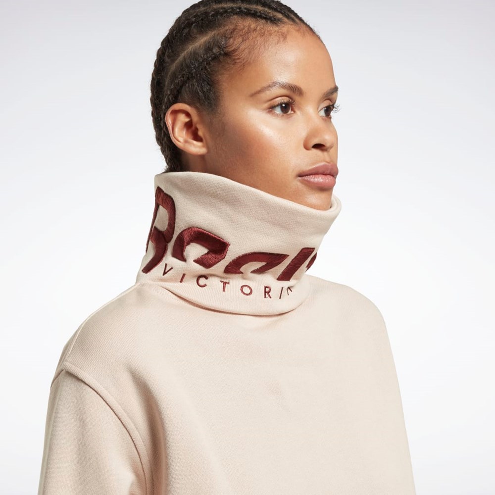 Reebok Victoria Beckham Cowl Neck Jumper Soft Ecru | NMDUBO-954