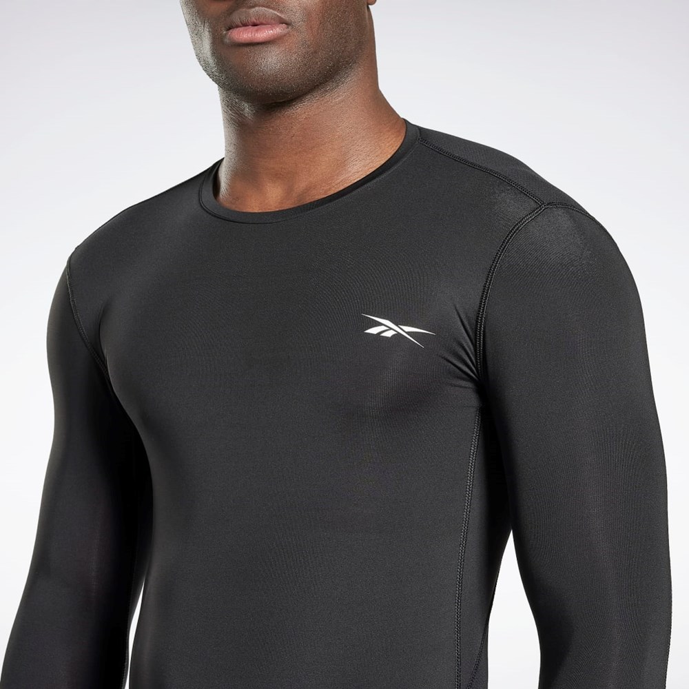 Reebok Workout Ready Compression Long Sleeve Shirt Svarte | MDOKXT-956