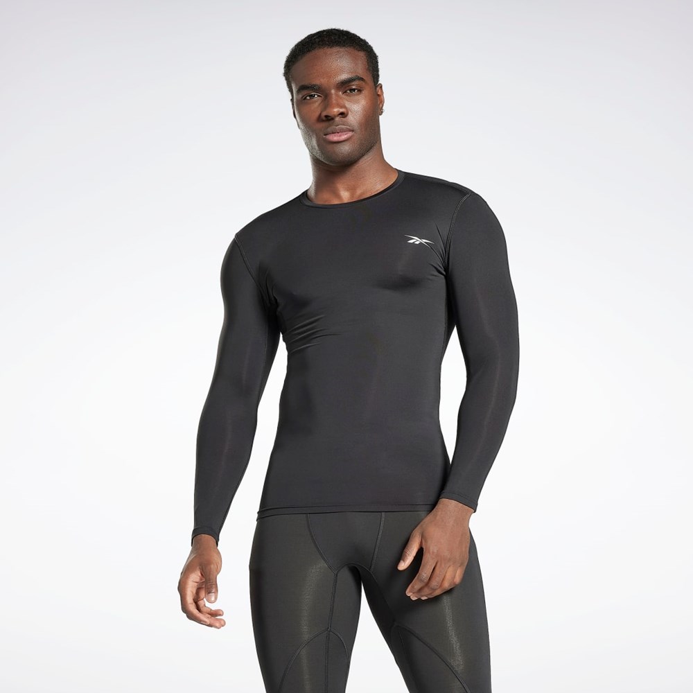 Reebok Workout Ready Compression Long Sleeve Shirt Svarte | MDOKXT-956