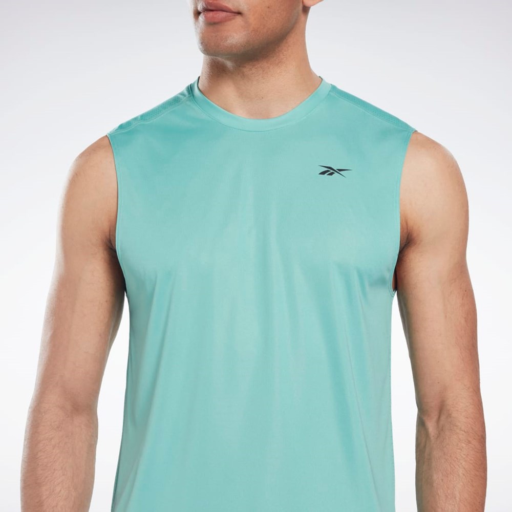 Reebok Workout Ready Ermeløse Tech T-Shirt Semi Classic Teal | GKEIXO-976