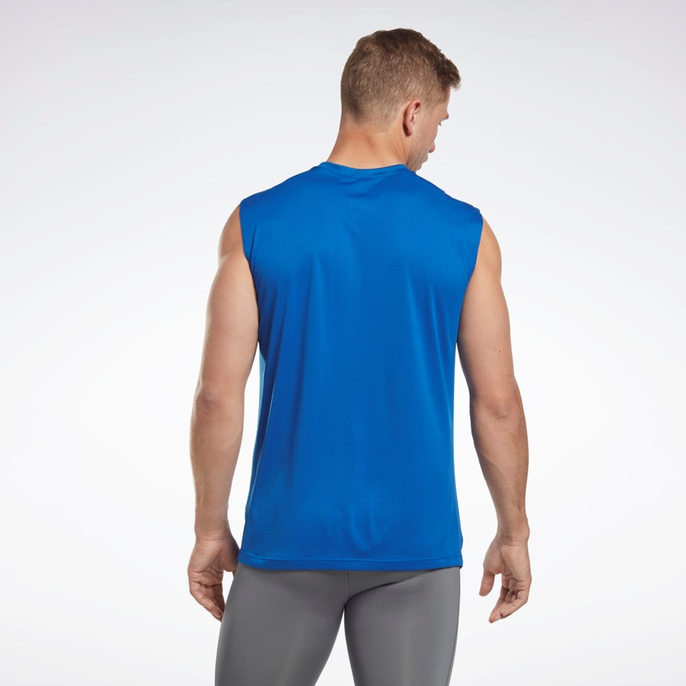 Reebok Workout Ready Ermeløse Tech T-Shirt Blå | OSUNJD-689