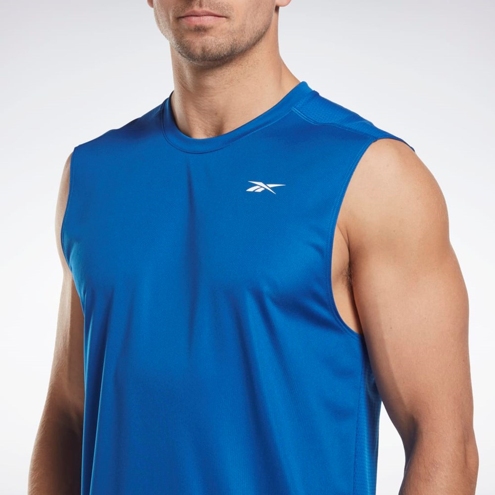 Reebok Workout Ready Ermeløse Tech T-Shirt Blå | OSUNJD-689