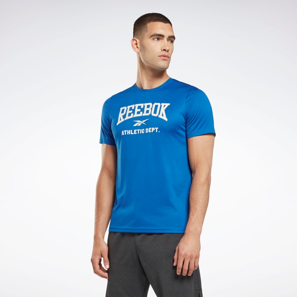 Reebok Workout Ready Grafiske T-Shirt Blå | MVSRYE-780