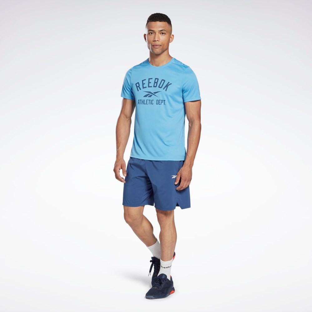 Reebok Workout Ready Grafiske T-Shirt Blå | THBJWK-689