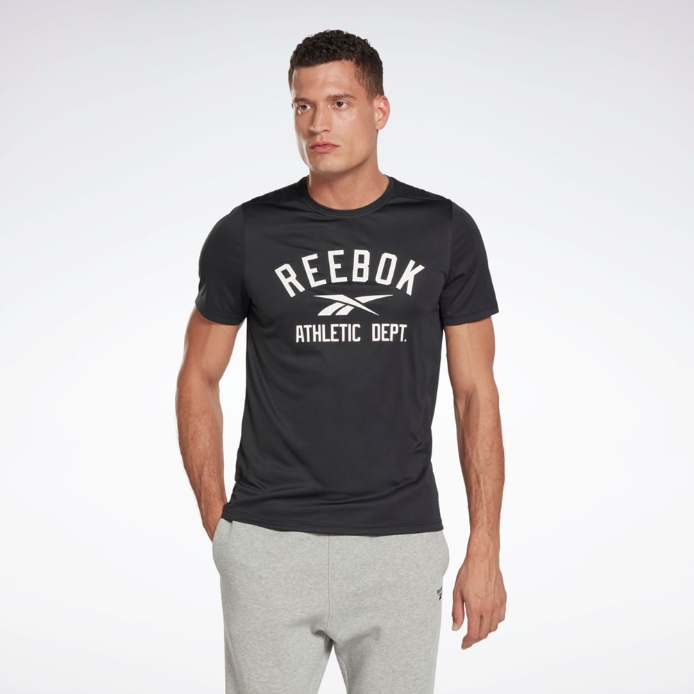 Reebok Workout Ready Grafiske T-Shirt Svarte | RDVBEP-630