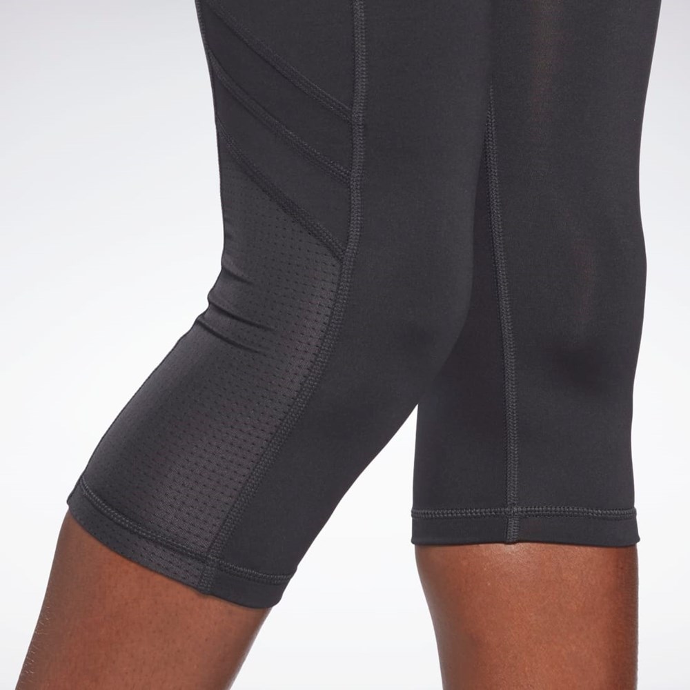 Reebok Workout Ready Mesh Capri Tights Svarte | GCXMSZ-624