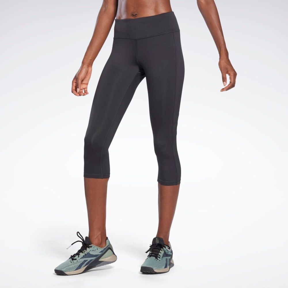 Reebok Workout Ready Mesh Capri Tights Svarte | GCXMSZ-624