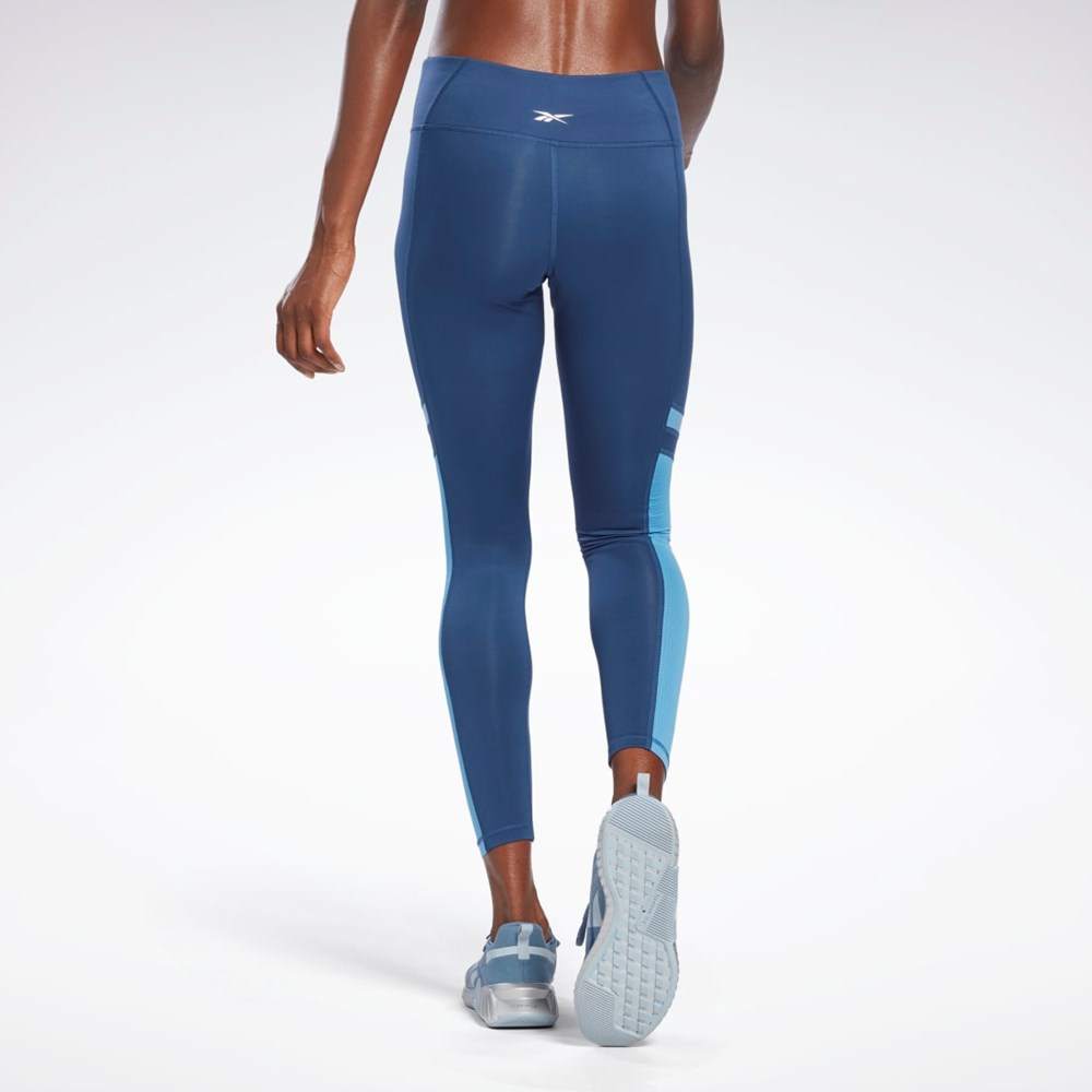 Reebok Workout Ready Mesh Leggings Blå | ULAZKB-710