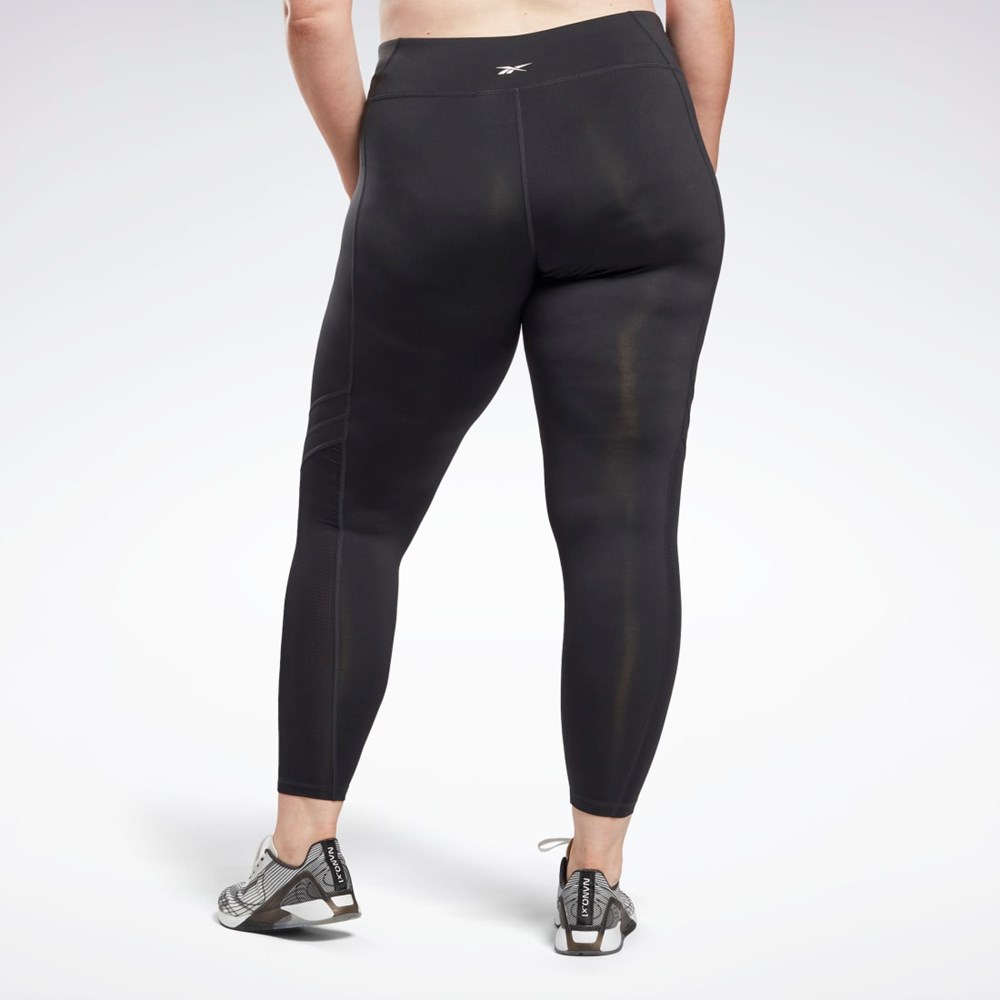 Reebok Workout Ready Mesh Leggings (Plus Size) Svarte | MSLHPE-173