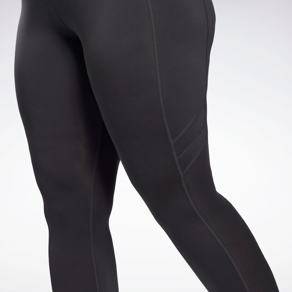 Reebok Workout Ready Mesh Leggings (Plus Size) Svarte | MSLHPE-173